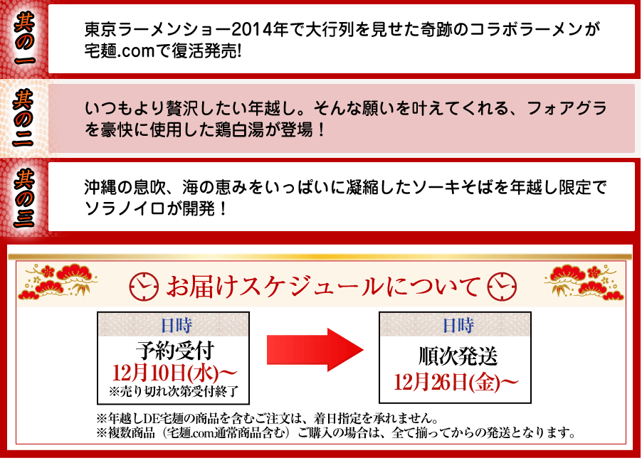 スペシャル宅麺の３つのイイコト！