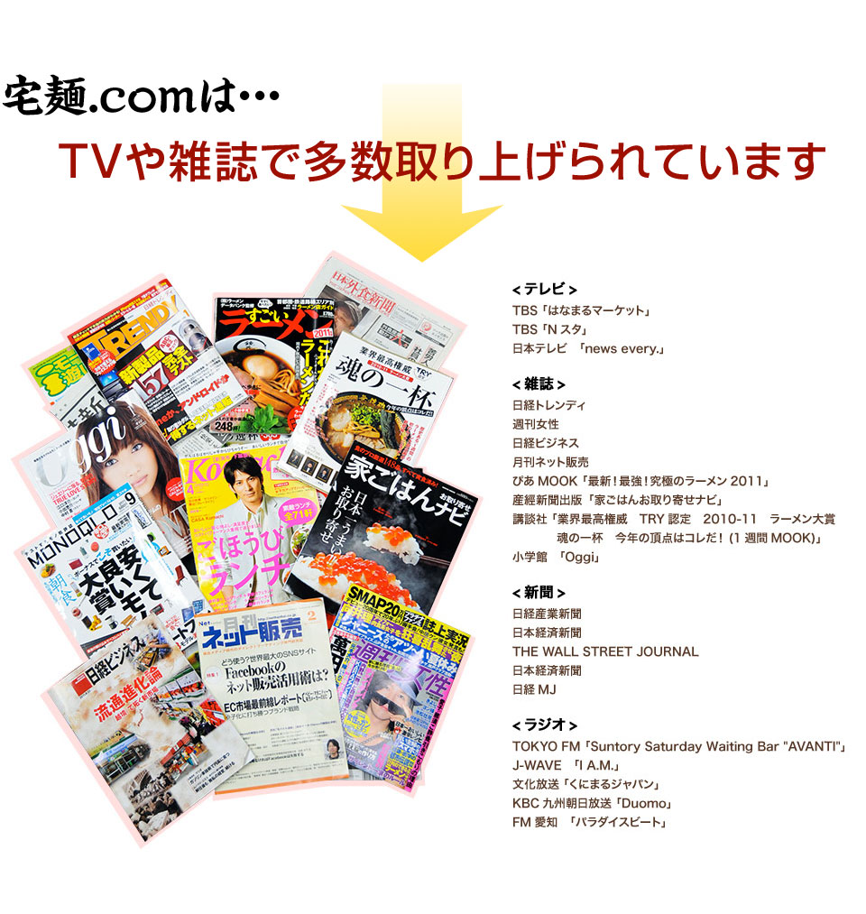 ＴＶや雑誌で多数取り上げられています 