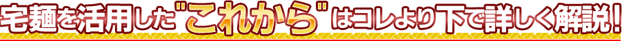 宅麺を活用した"これから"はコレより下で詳しく解説! 